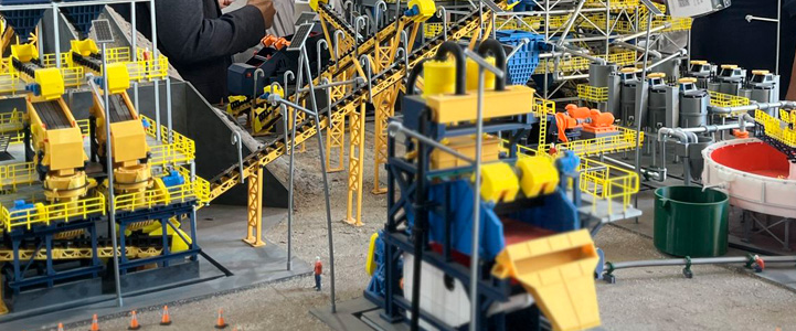 Modelos a escala para mineras